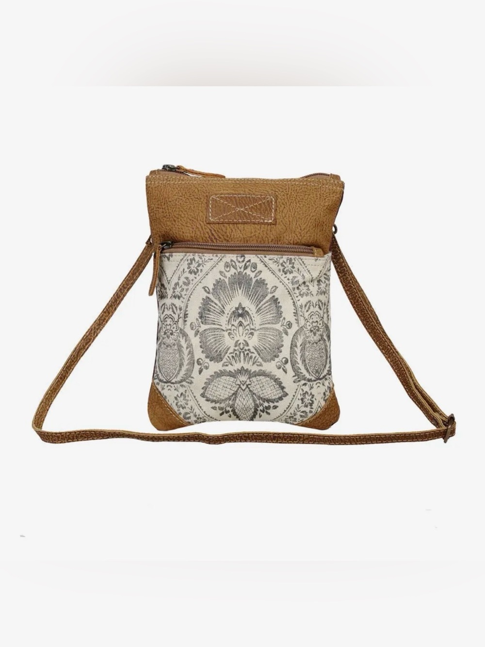 Myra Bag Soul Searcher Canvas and Leather Crossbody Bag Purse